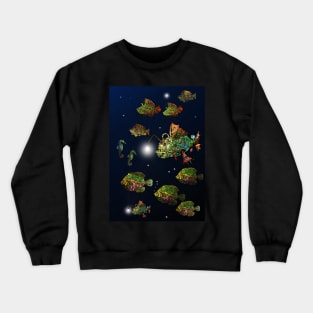 Steampunk Fish Shoal 2 Crewneck Sweatshirt